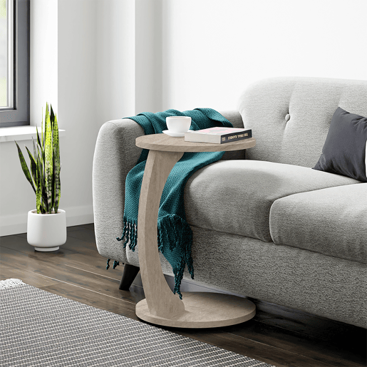 Mesa de apoio Holeby 56 x Ø 38 cm Travertino en.casa