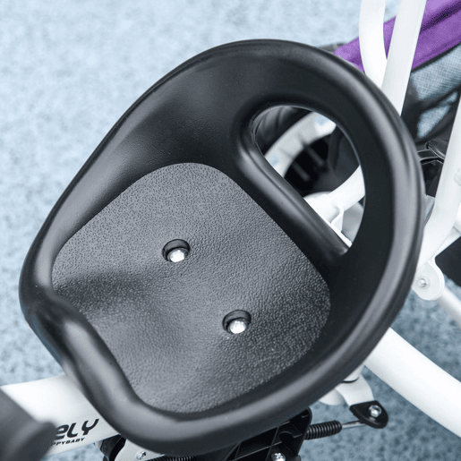 HOMCOM Triciclo para Bebés 2 em 1 Triciclo Evolutivo para Crianças de +12 Meses com Toldo Dobrável Guiador Telescópico e Removível Cinto de Segurança e Cesto 95x50x106 cm Roxo