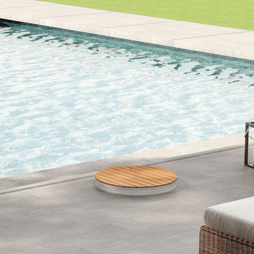 Outsunny Kit de Duche de Jardim Portátil Duche Exterior de Chão Altura Ajustável até 4 m Estrutura de Alumínio Resistente à Água aos Raios UV para Campismo Piscina Praia Ø70,5x7,5 cm Madeira