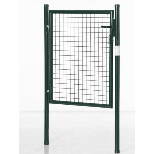 HOMCOM Porta para Vedação de Jardim de Aço com Maçaneta de Fechadura e 3 Chaves Porta de Vedação para Exterior Pátio Terraço 97x150cm Verde