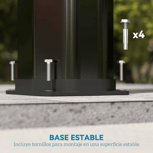 Outsunny Duche de Jardim Solar 35 L Duche Solar Exterior com 2 Cabeçais Giratórios Torneiras para Pés e Água Quente Até 55 °C para Piscina Campismo Pátio 73x18x217 cm Preto