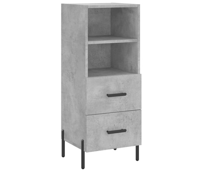 Vidaxl aparador de madera contrachapada gris hormigón 34,5x34x90 cm