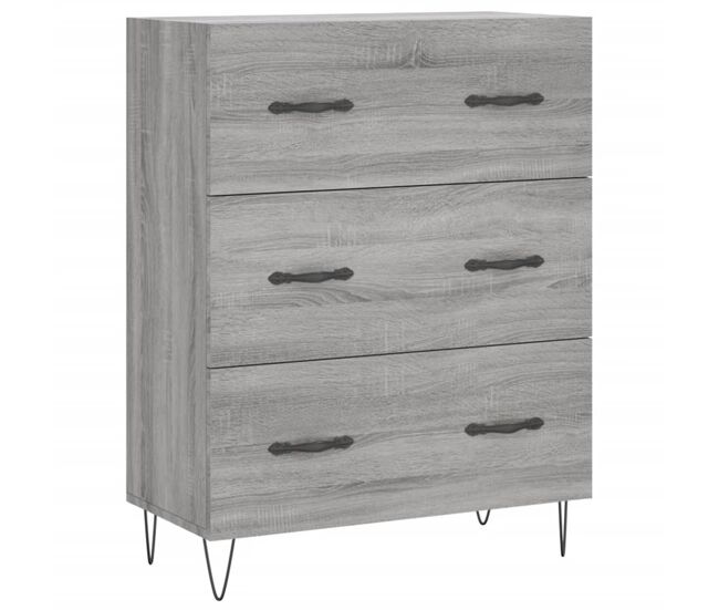 Vidaxl aparador de madera de ingeniería gris sonoma 69,5x34x90 cm