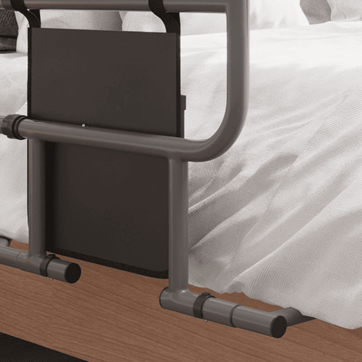 HOMCOM Grade para Cama Adulto Guarda de Segurança para Cama Dobrável Barreira para Cama com Bolso de Armazenamento para Pessoas Maiores e com Deficiência 61x66x55 cm Cinza