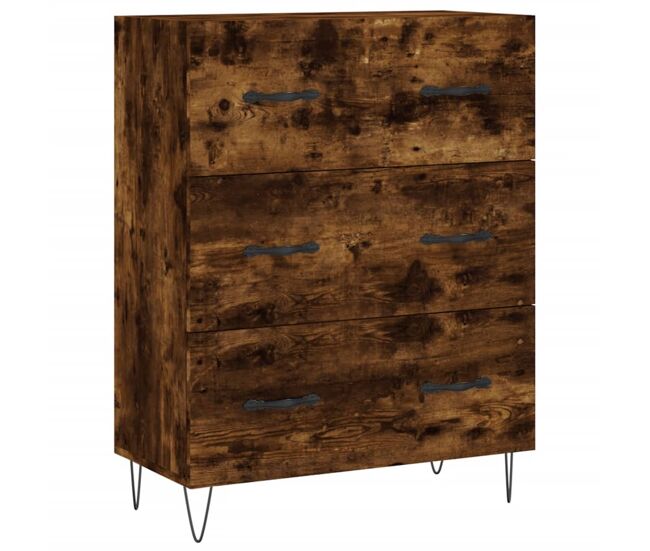 Vidaxl aparador de madera de ingeniería roble ahumado 69,5x34x90 cm