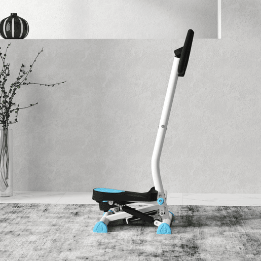HOMCOM Máquina de Step Stepper Fitness em Casa com Tela LCD Alça e Pedais Antiderrapantes Equipamento de Exercício para Ginásio Escritório 55x44x108 cm Branco e Azul