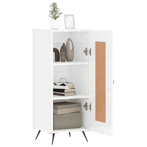 vidaXL Aparador 34,5x34x90 cm derivados de madeira branco brilhante vidaXL Aparador 34,5x34x90 cm derivados de madeira branco brilhante
