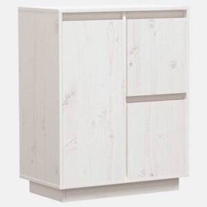 vidaXL Aparador 60x34x75 cm madeira de pinho maciça branco