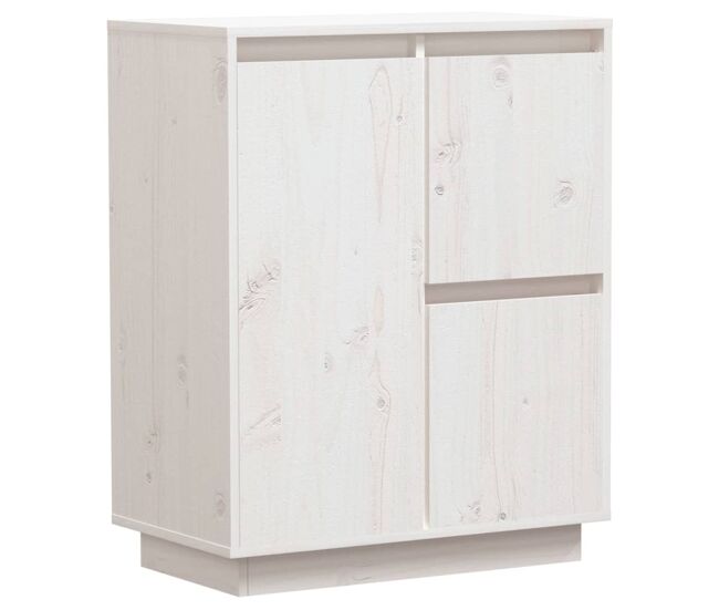 Vidaxl aparador de madera maciza de pino blanco 60x34x75 cm