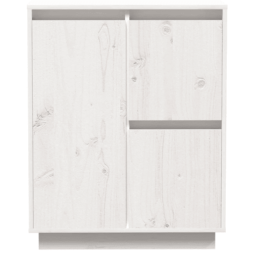 vidaXL Aparador 60x34x75 cm madeira de pinho maciça branco