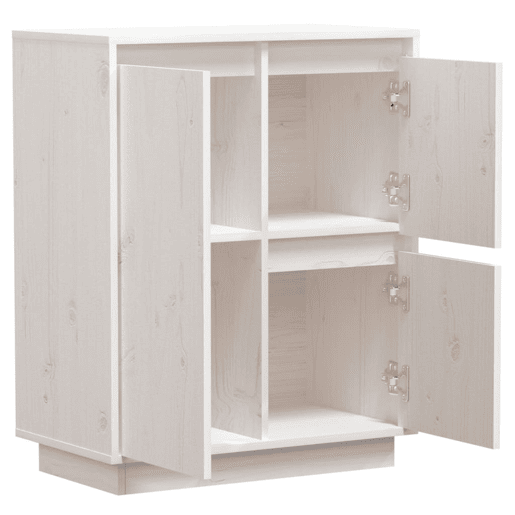 vidaXL Aparador 60x34x75 cm madeira de pinho maciça branco