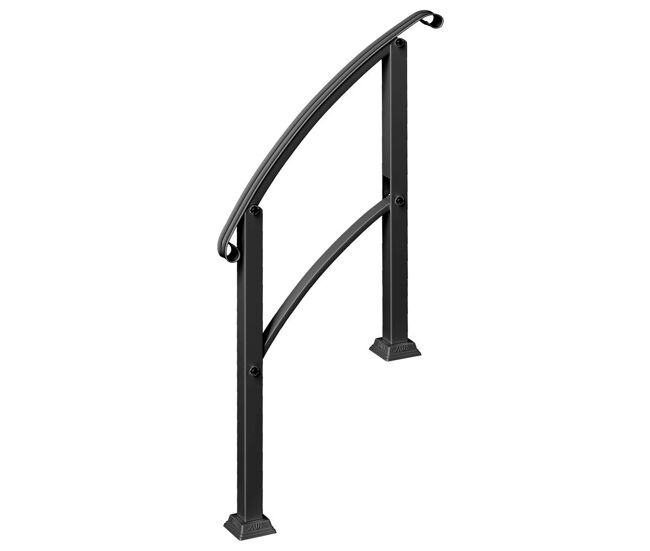 Outsunny barandilla de escalera 71 cm pasamanos para escalera con kit de instalación ángulo ajustable para 1-3 escalones para exterior terraza patio