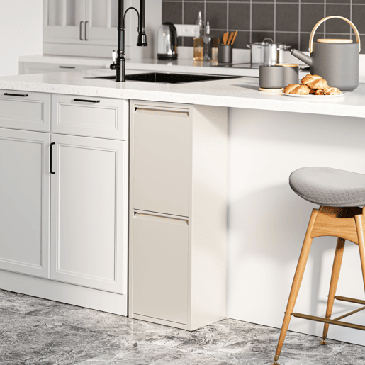 Armário de separação de resíduos Sollentuna metal 2x14 L Branco escuro en.casa