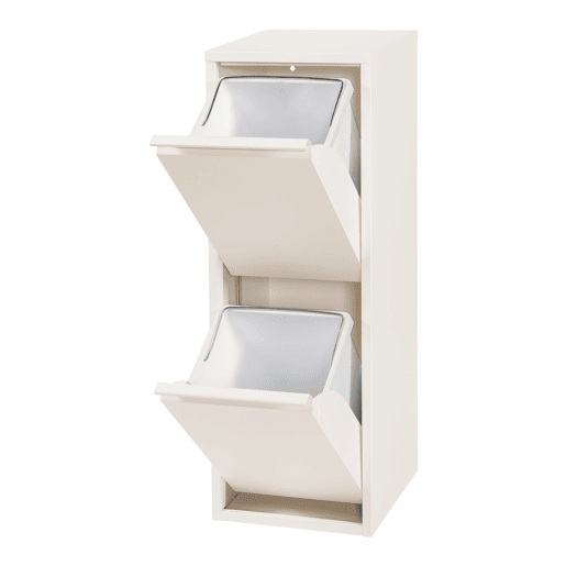 Armário de separação de resíduos Sollentuna metal 2x14 L Branco escuro en.casa