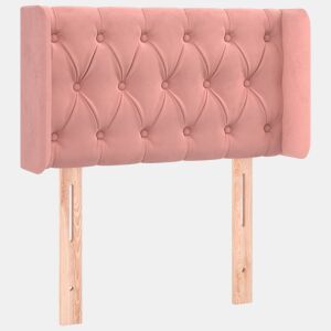 vidaXL Cabeceira de cama c abas veludo 83x16x7888 cm rosa