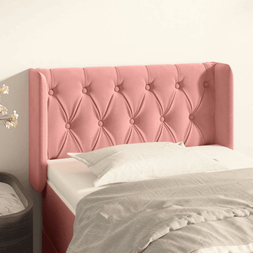 vidaXL Cabeceira de cama c abas veludo 83x16x7888 cm rosa vidaXL Cabeceira de cama c abas veludo 83x16x7888 cm rosa