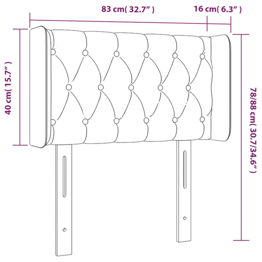 vidaXL Cabeceira de cama c abas veludo 83x16x7888 cm rosa vidaXL Cabeceira de cama c abas veludo 83x16x7888 cm rosa
