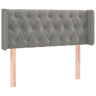 vidaXL Cabeceira de cama c abas veludo 93x16x7888 cm cinzento-claro