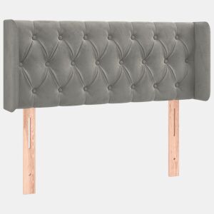 vidaXL Cabeceira de cama c abas veludo 93x16x7888 cm cinzento-claro