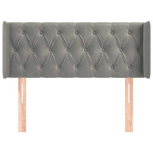 vidaXL Cabeceira de cama c abas veludo 93x16x7888 cm cinzento-claro
