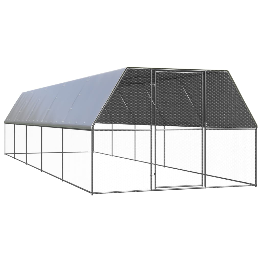 Vidaxl jaula gallinero de exterior de acero galvanizado 3x10x2 m