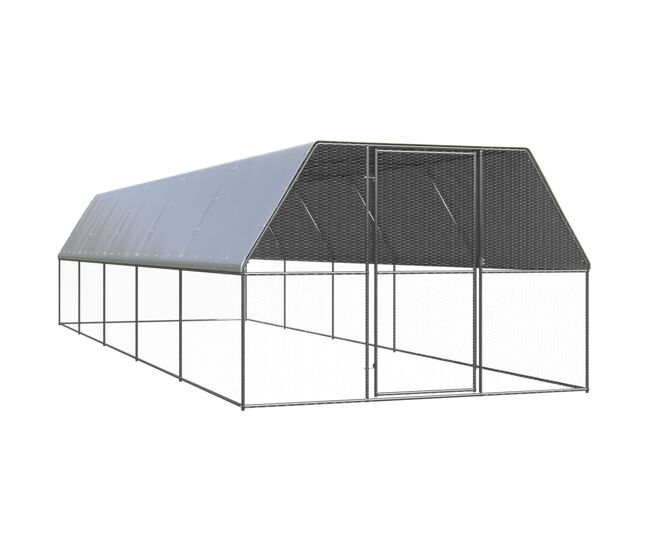 Vidaxl jaula gallinero de exterior de acero galvanizado 3x10x2 m