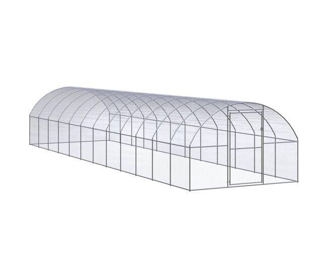 Vidaxl gallinero de exterior de acero galvanizado 3x12x2 m
