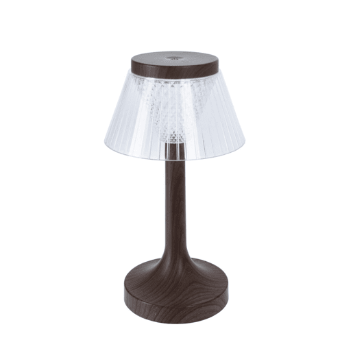 Luminária de mesa LED com efeito madeira recarregável Well Home Ø15x27,5cm