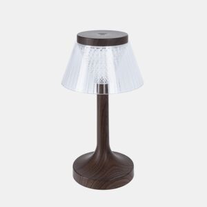 Luminária de mesa LED com efeito madeira recarregável Well Home Ø15x27,5cm