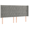 vidaXL Cabeceira cama c abas veludo 203x16x118128 cm cinzento-claro