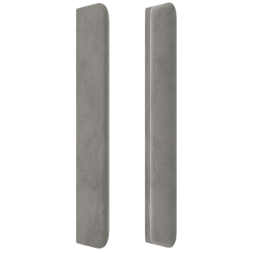 vidaXL Cabeceira cama c abas veludo 203x16x118128 cm cinzento-claro