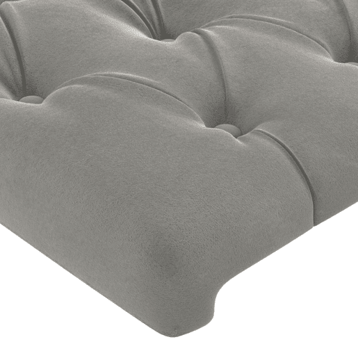 vidaXL Cabeceira cama c abas veludo 203x16x118128 cm cinzento-claro