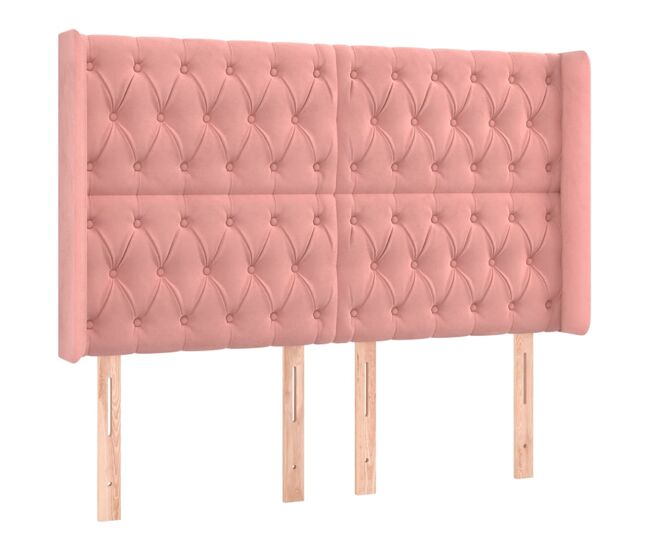 Vidaxl cabecero con orejas de terciopelo rosa 147x16x118/128 cm