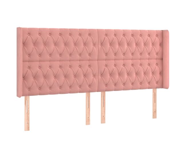 Vidaxl cabecero con orejas de terciopelo rosa 203x16x118/128 cm