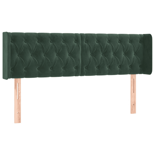 vidaXL Cabeceira de cama c abas veludo 163x16x7888cm verde-escuro vidaXL Cabeceira de cama c abas veludo 163x16x7888cm verde-escuro