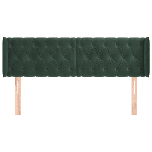 vidaXL Cabeceira de cama c abas veludo 163x16x7888cm verde-escuro vidaXL Cabeceira de cama c abas veludo 163x16x7888cm verde-escuro
