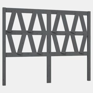 vidaXL Cabeceira de cama 126x4x100 cm pinho maciço cinzento