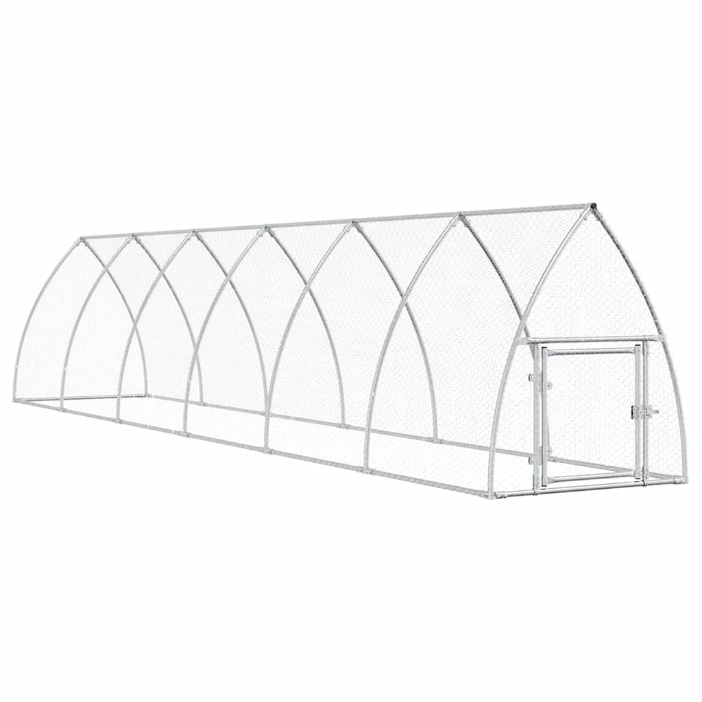Vidaxl jaula para gallinas acero galvanizado plateado 600x105x120 cm