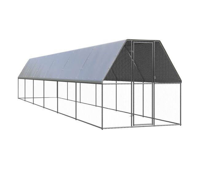 Vidaxl jaula gallinero de exterior de acero galvanizado 2x12x2 m
