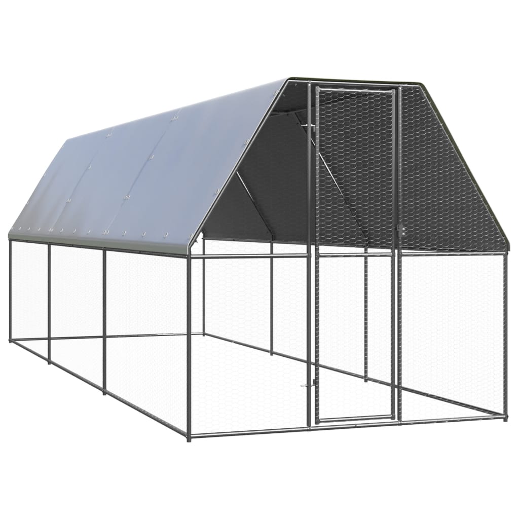 Vidaxl jaula gallinero de exterior de acero galvanizado 2x6x2 m