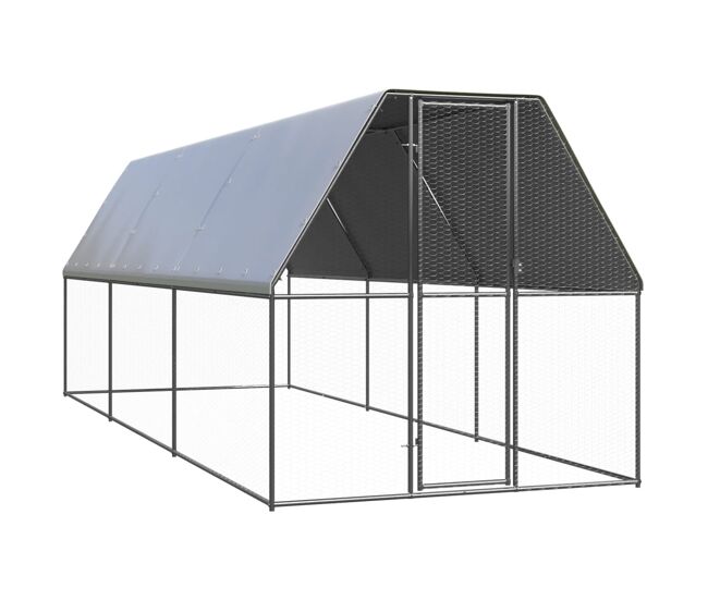 Vidaxl jaula gallinero de exterior de acero galvanizado 2x6x2 m