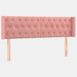 vidaXL Cabeceira de cama c abas veludo 147x16x7888 cm rosa