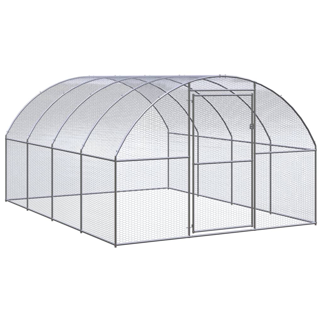 Vidaxl gallinero de exterior de acero galvanizado 3x4x2 m