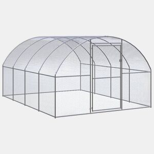 vidaXL Galinheiro de exterior 3x4x2 m aço galvanizado
