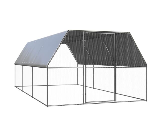 Vidaxl jaula gallinero de exterior de acero galvanizado 3x6x2 m