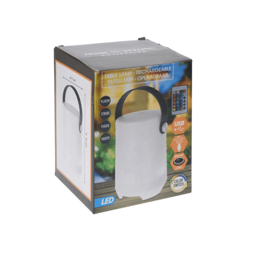 Luminária de mesa recarregável Well Home com controle remoto e 4 modos de cor