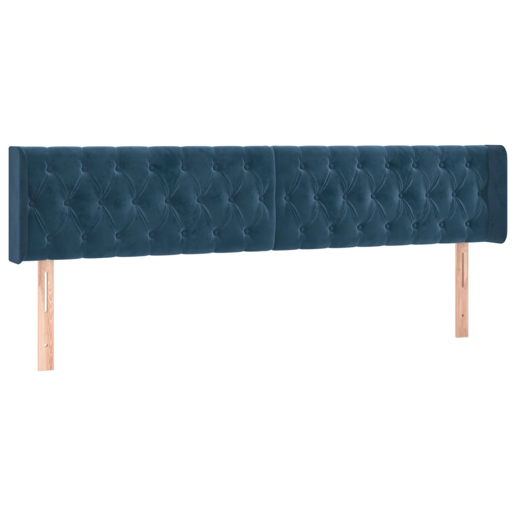 Vidaxl cabecero de terciopelo azul oscuro 183x16x78/88 cm