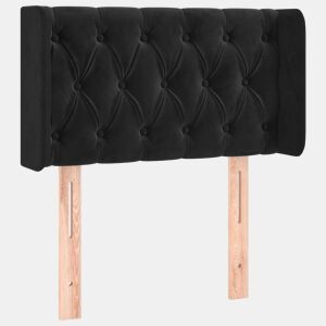 vidaXL Cabeceira de cama c abas veludo 83x16x7888 cm preto