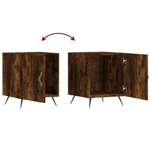 vidaXL Mesa cabeceira 2pcs 40x40x50cm derivado madeira carvalho fumado vidaXL Mesa cabeceira 2pcs 40x40x50cm derivado madeira carvalho fumado