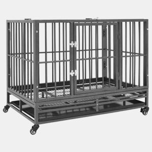 vidaXL Jaula para cães com rodas aço 102x72x85 cm
